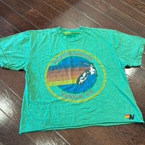 Aviator Nation green t shirt size M